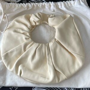 Mansur Gavriel leather scrunchie handbag.